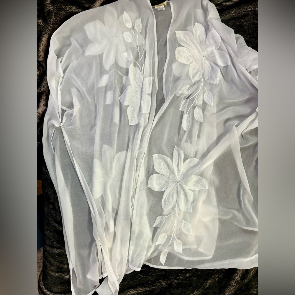 Sweet magnolia sheer floral cardigan